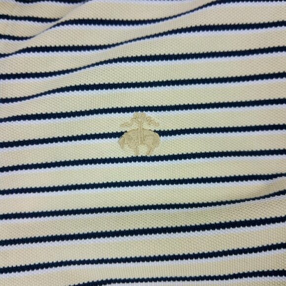 Brooks Brothers 1818 Performance Knit Yellow Striped Casual Sport Polo Shirt M - Picture 7 of 12